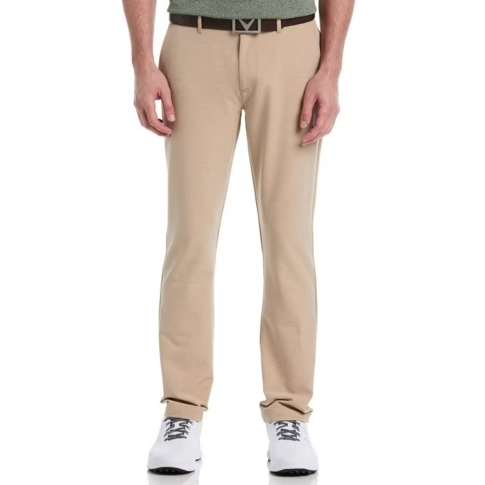 Callaway Mens Performance Golf Pant 36 x 32 Chinchilla Beige Stretch Opti-Dri